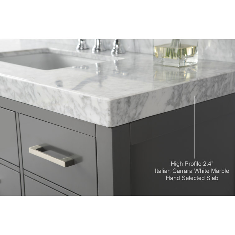 Elizabeth 72'' Sapphire Gray Double Sink Vanity with Marble Top