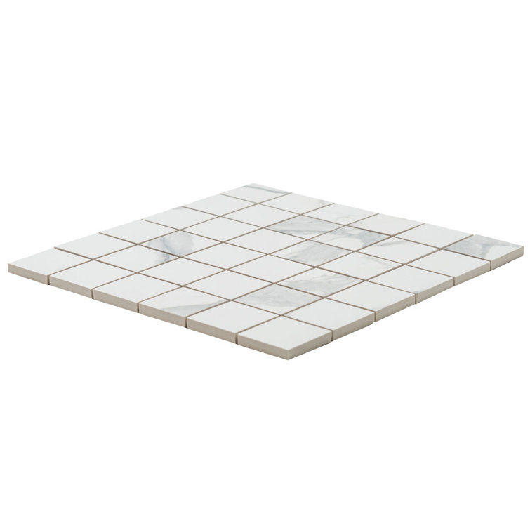 Calacatta Matte Porcelain 12" x 12" Mosaic Tile Sheet