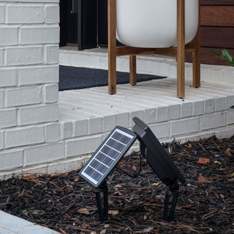 Black Matte Aluminum Solar LED Flood Light with Warm White 2700K