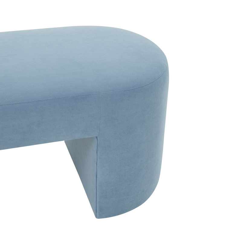 Hobson 51'' Light Blue Velvet Upholstered Bench