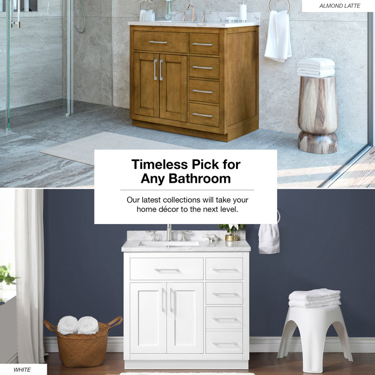 Athea 36'' Almond Latte Freestanding Bathroom Vanity with Marble Top