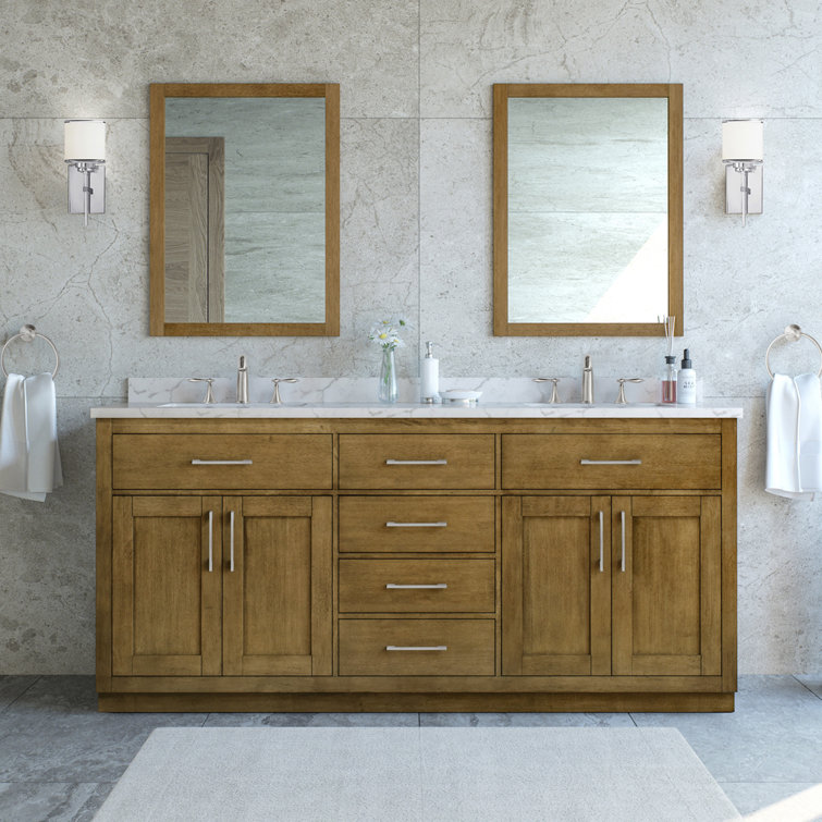 Athea 72" Almond Latte Freestanding Double Sink Bathroom Vanity