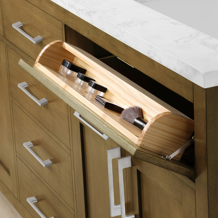Athea 72" Almond Latte Freestanding Double Sink Bathroom Vanity