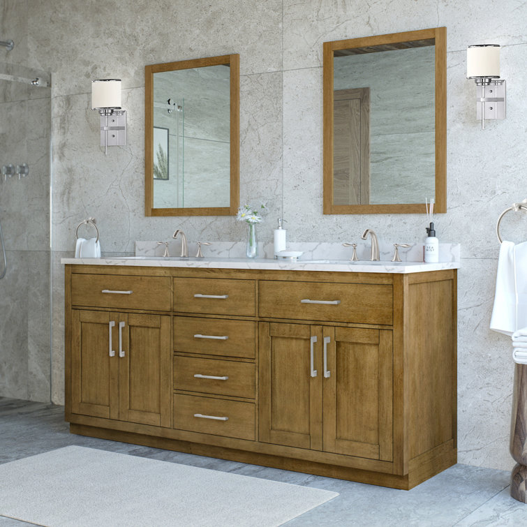 Athea 72" Almond Latte Freestanding Double Sink Bathroom Vanity