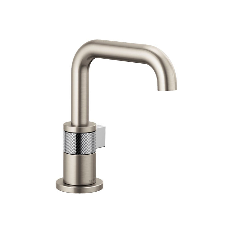 Luxe Nickel Modern 7.5" Single Hole Brass Bathroom Faucet
