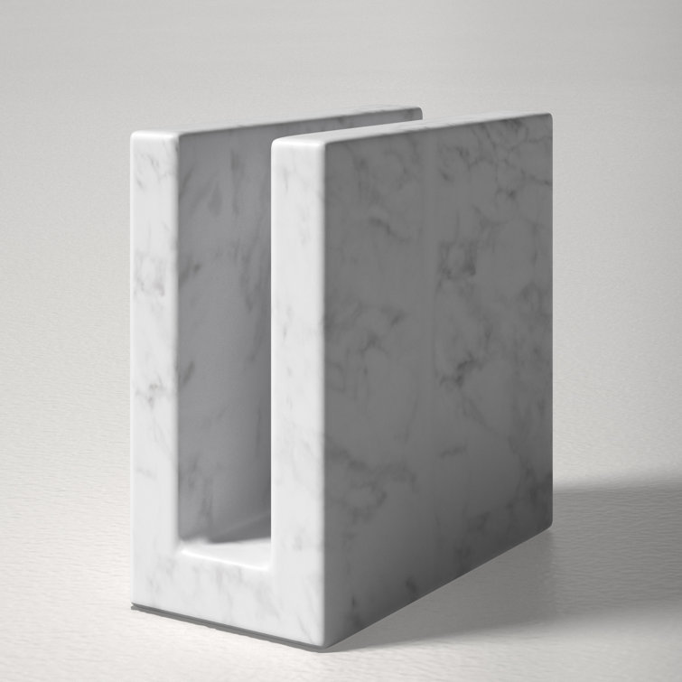Elegant White Marble Tabletop Napkin Holder