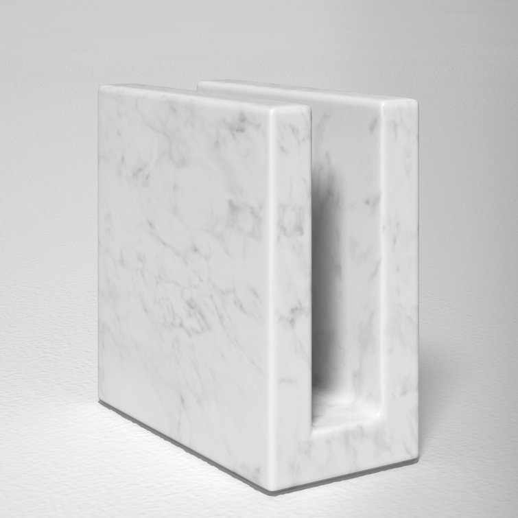 Elegant White Marble Tabletop Napkin Holder