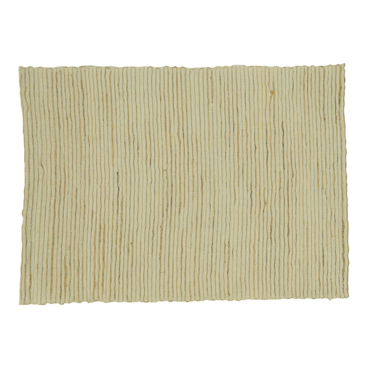 Beige Water Hyacinth and Polyester Rectangle Placemats, Set of 4