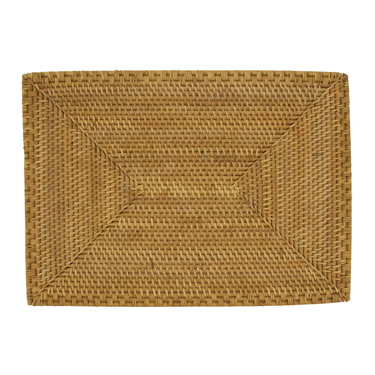 Caramel Woven Rattan Rectangular Placemats Set of 4