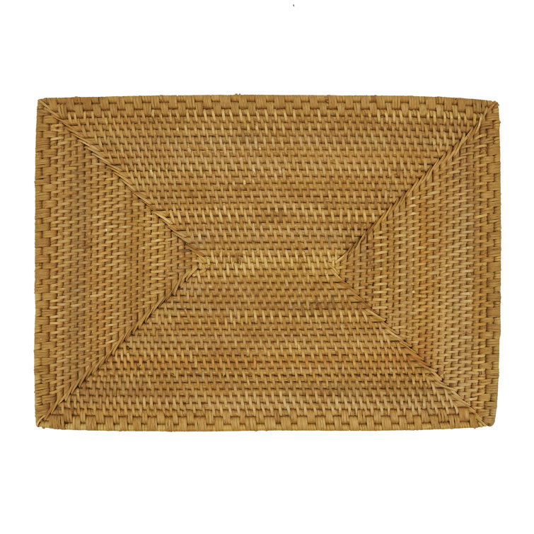 Caramel Woven Rattan Rectangular Placemats Set of 4