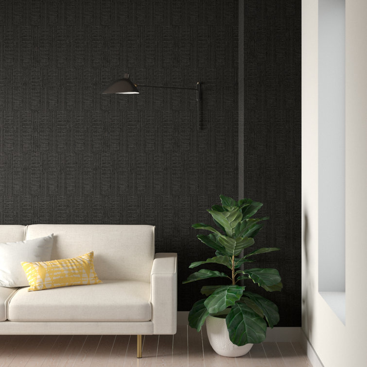 Eldorado Black and Silver Geometric Vinyl Wallpaper
