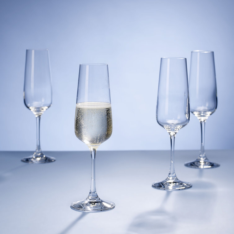 Villeroy & Boch Clear Crystal Champagne Flutes, Set of 4