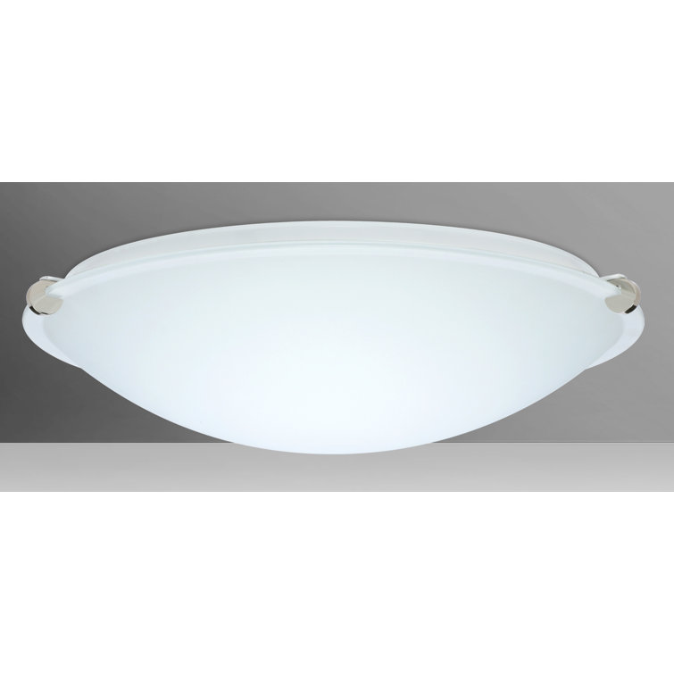 Trio 15.75" Polished Nickel Contemporary LED Flush Mount