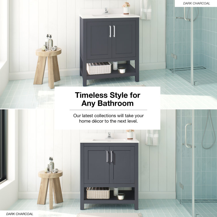 Vegas Dark Charcoal 30" Freestanding Bathroom Vanity with Sink