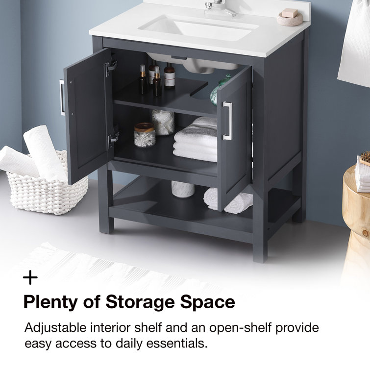 Vegas Dark Charcoal 30" Freestanding Bathroom Vanity with Sink