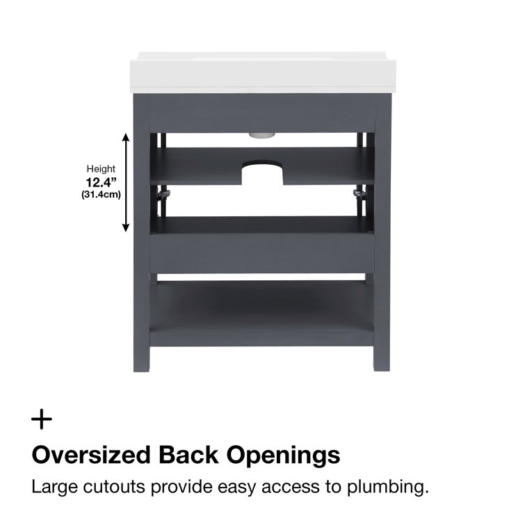 Vegas Dark Charcoal 30" Freestanding Bathroom Vanity with Sink