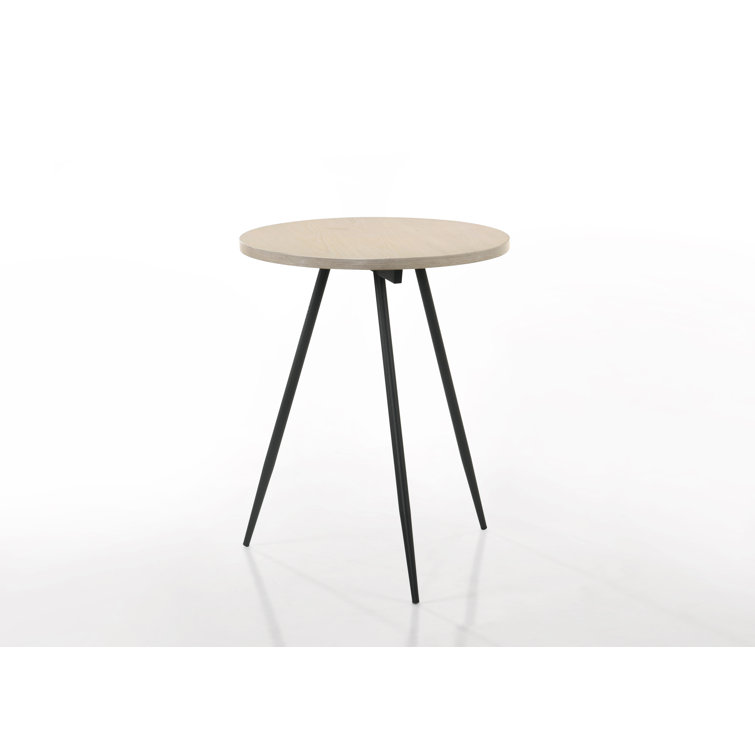 Neroli Gray Fabric Barrel Tub Accent Chairs with Oak White Side Table Set