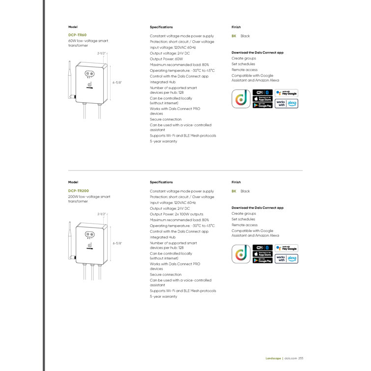 Black Smart Low Voltage Landscape Lighting Transformer