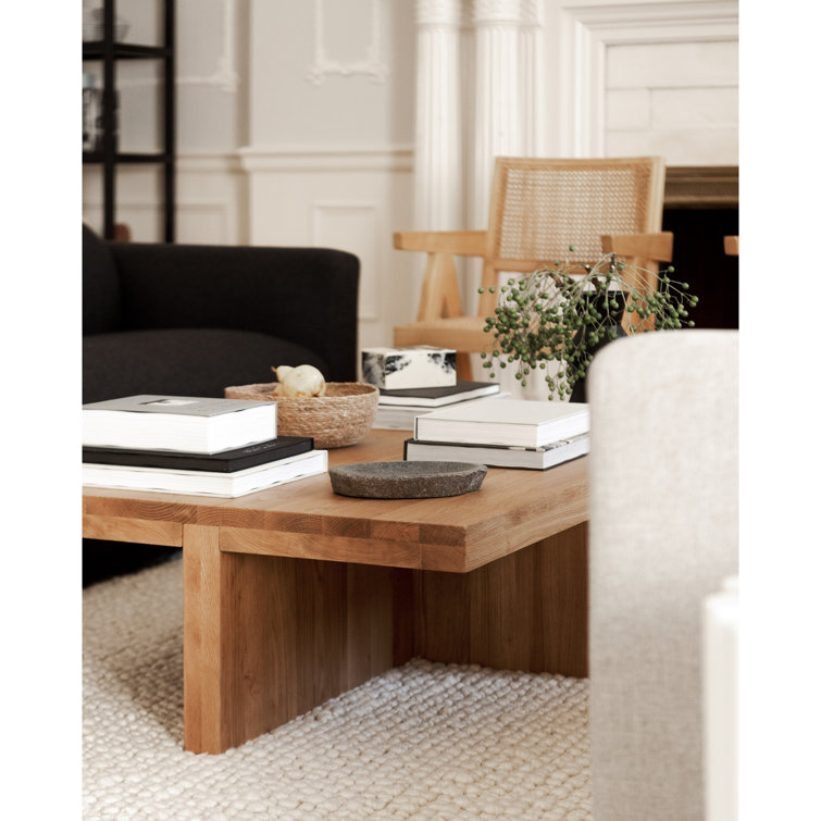 Natural Oak Rectangular Contemporary Coffee Table