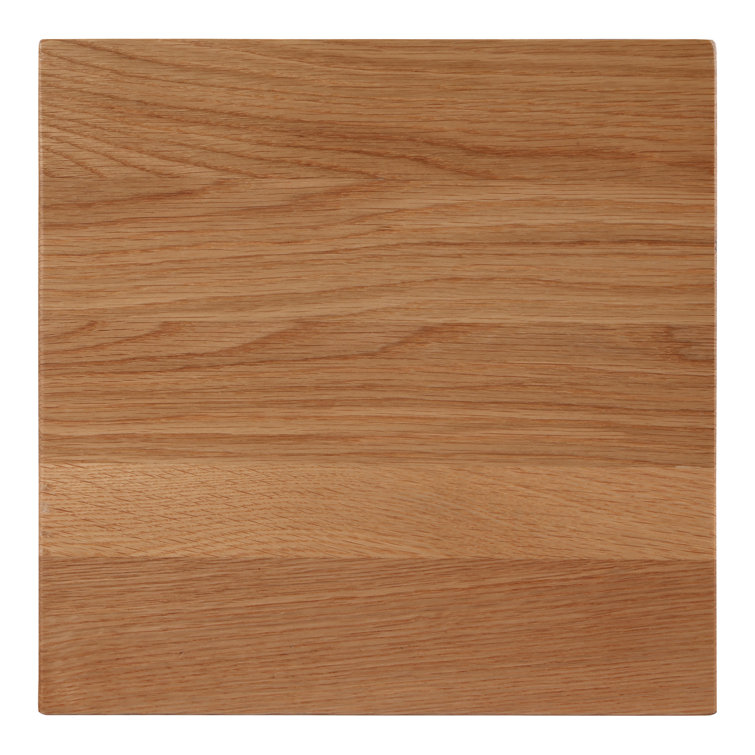 Natural Solid Oak Square End Table with Cross Legs