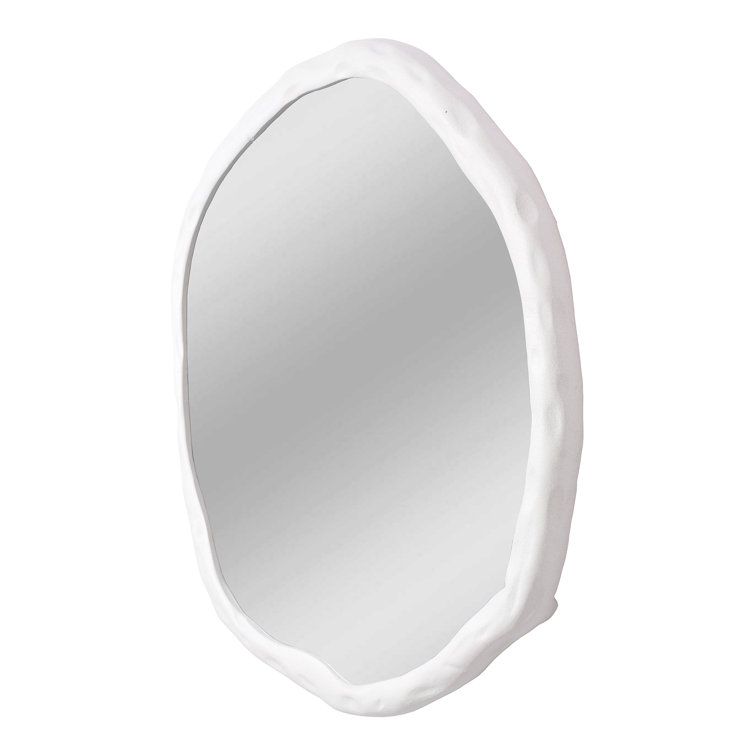 24" Contemporary White & Gold Rectangular Bathroom Mirror