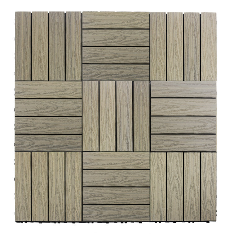 Roman Antique Elm Composite Interlocking Deck Tile 12" x 12"