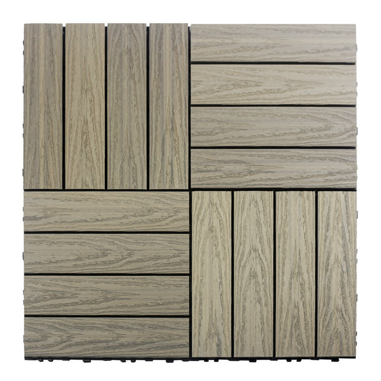 Roman Antique Elm Composite Interlocking Deck Tile 12" x 12"