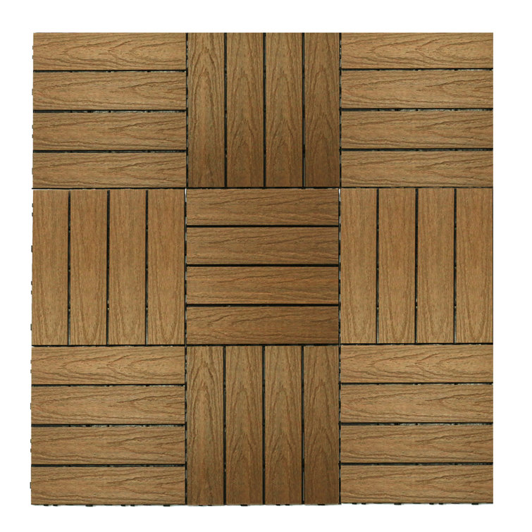 Peruvian Teak 12" x 12" Composite Interlocking Deck Tile