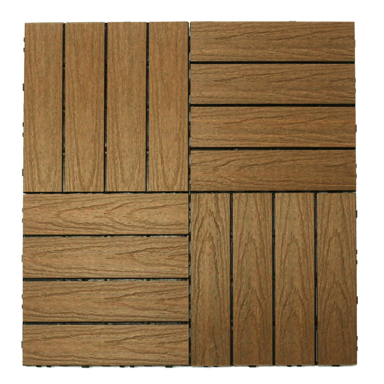 Peruvian Teak 12" x 12" Composite Interlocking Deck Tile