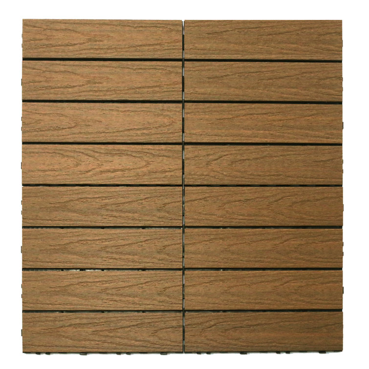 Peruvian Teak 12" x 12" Composite Interlocking Deck Tile