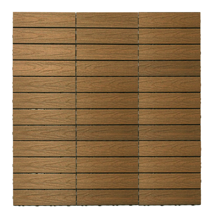 Peruvian Teak 12" x 12" Composite Interlocking Deck Tile