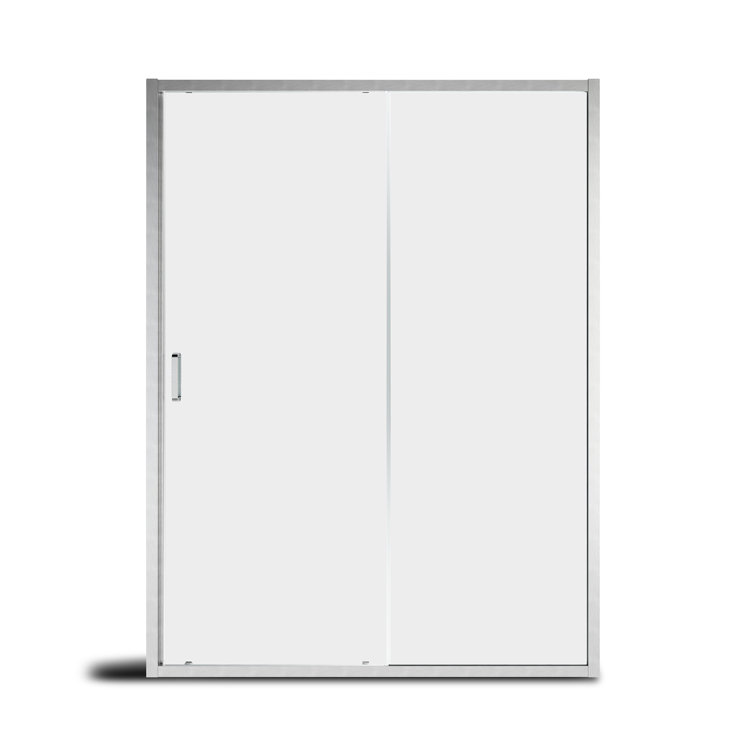 48" x 72" Brushed Nickel Framed Single Sliding Shower Door