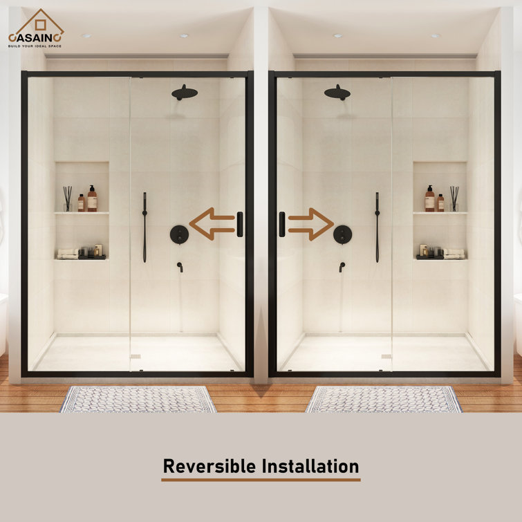 Matte Black 48" x 72" Framed Single Sliding Shower Door