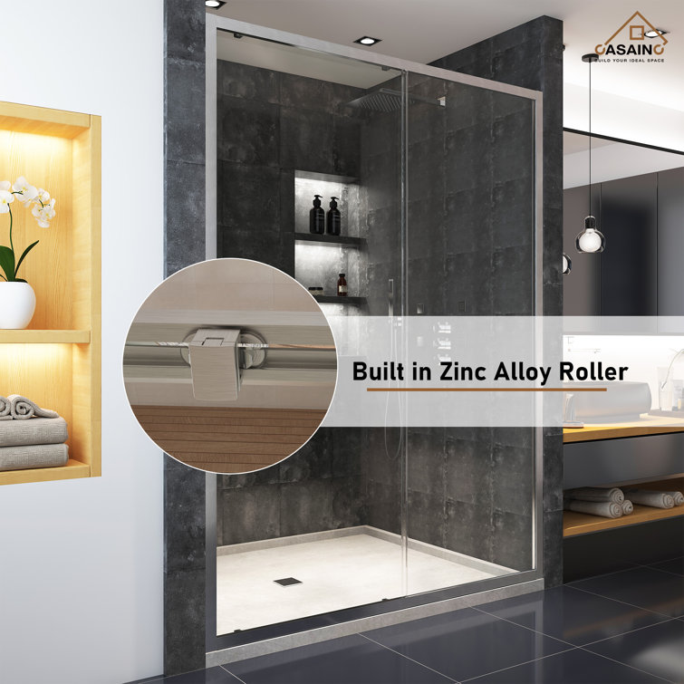 60" x 72" Brushed Nickel Framed Sliding Shower Door