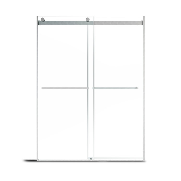 60" W x 76" H Frameless Double Sliding Glass Shower Door