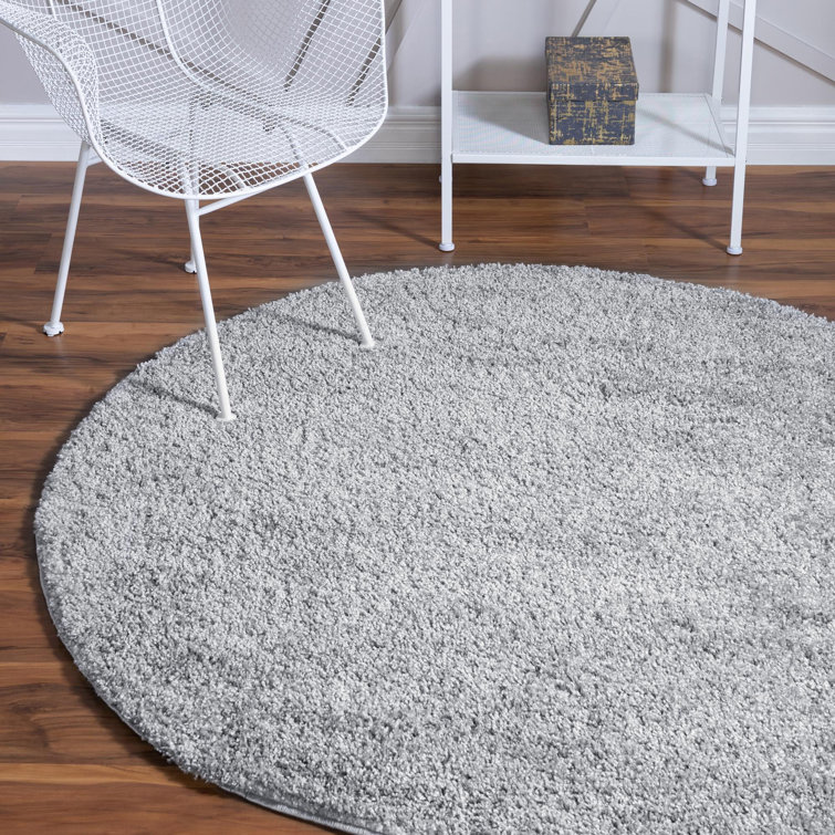 Cloud Gray 8' Square Synthetic Shag Rug