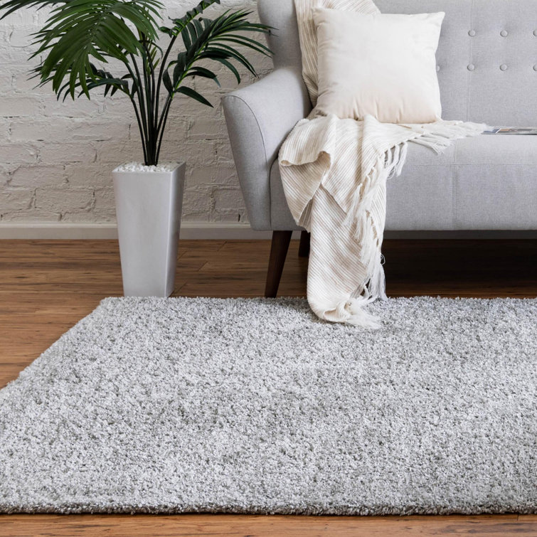 Cloud Gray 8' Square Synthetic Shag Rug