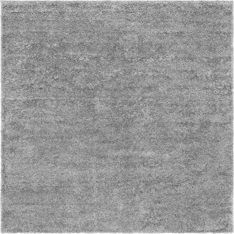 Cloud Gray 8' Square Synthetic Shag Rug