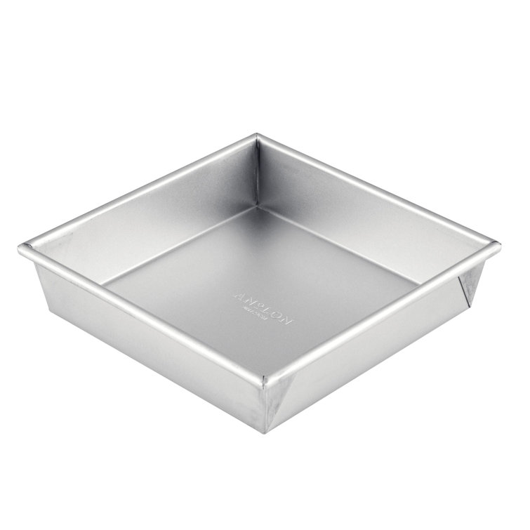 Silver Square Silicone Non-Stick Cake Pan, 9 Inch