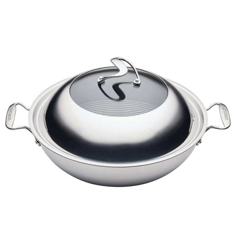 Circulon 14-Inch Stainless Steel Wok with Glass Lid