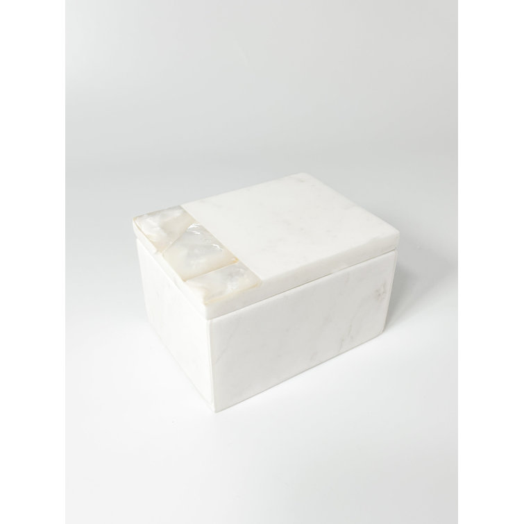 White Marble and Mother of Pearl Decorative Box