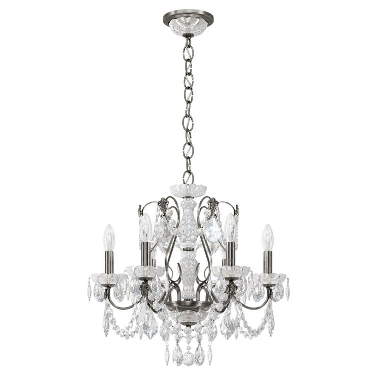 Mini Century Black Crystal 6-Light Chandelier