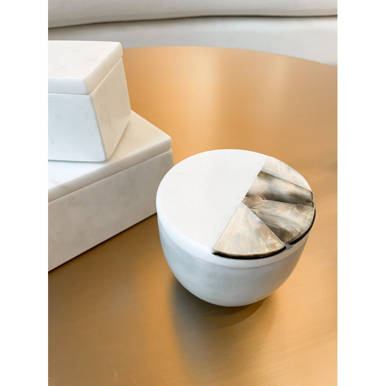 Gray Mother-of-Pearl Marble Lavender Scented Soy Candle