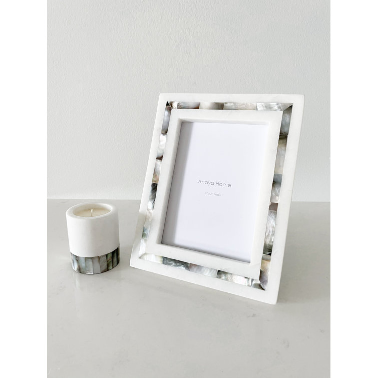 Gray Mother of Pearl Soy Wax Lavender Candle
