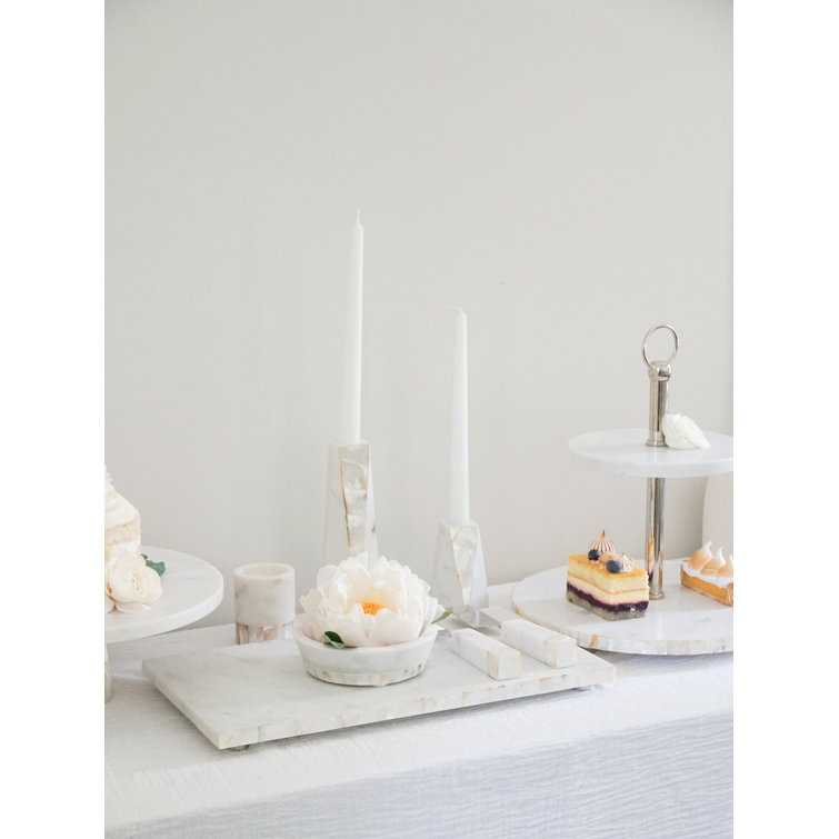 White Mother of Pearl Soy Marble Candle