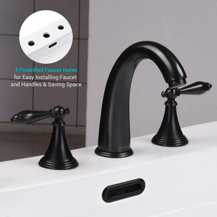 White Ceramic Rectangular Wall-Mount Vessel Sink