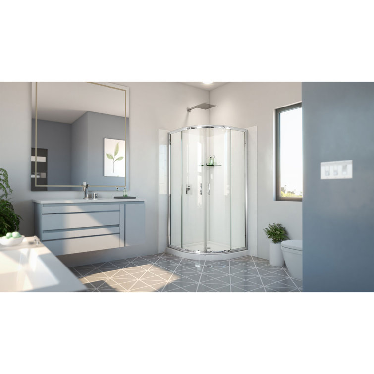 Prime 36" x 36" Chrome and Clear Glass Shower Enclosure
