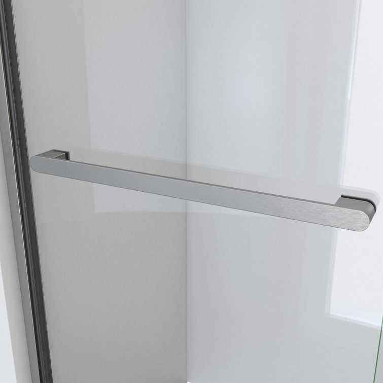 Charisma-X 56-60'' W x 76'' H Frameless Brushed Nickel Sliding Shower Door