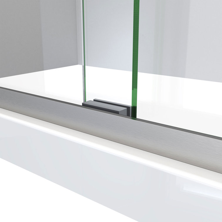Charisma-X 56-60'' W x 76'' H Frameless Brushed Nickel Sliding Shower Door