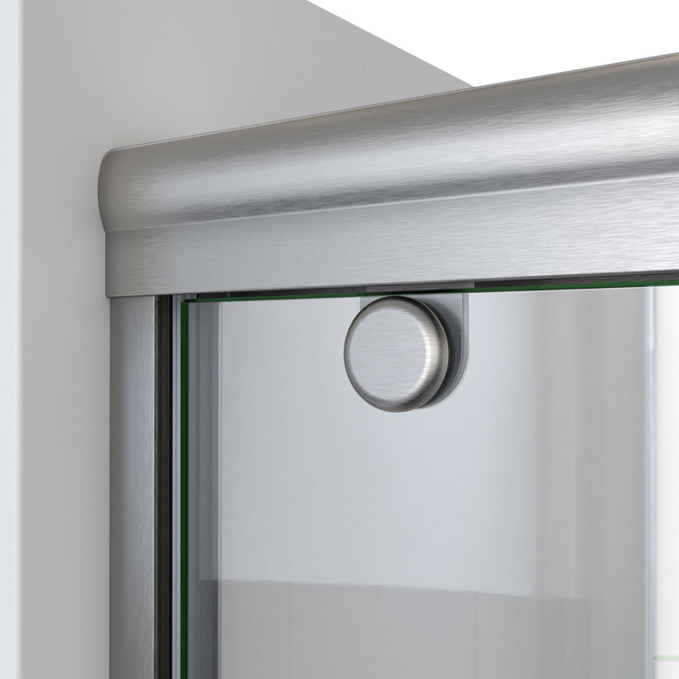 Charisma-X 56-60'' W x 76'' H Frameless Brushed Nickel Sliding Shower Door